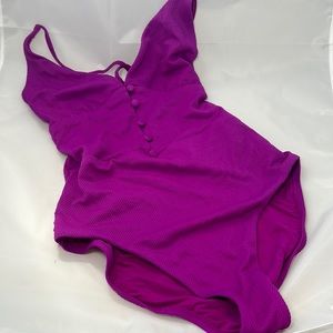 One piece bathing suit magenta